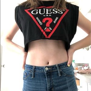 guess cropped muscle tank
